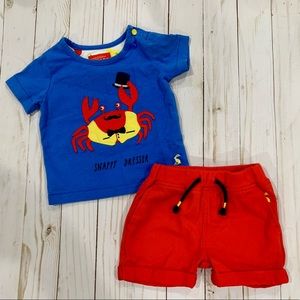 Joules baby boy short set 3-6m top shorts